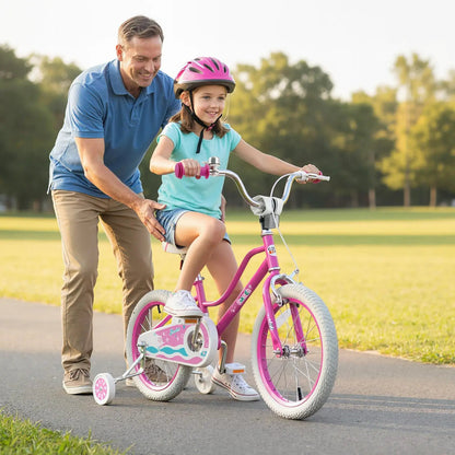 Kids Bike 12-18 Inch with Training Wheels Pink
