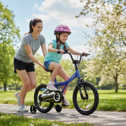Kids 14-Inch Bike With Training Wheels Navy