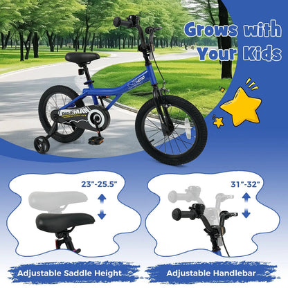 Kids 14-Inch Bike With Training Wheels Navy