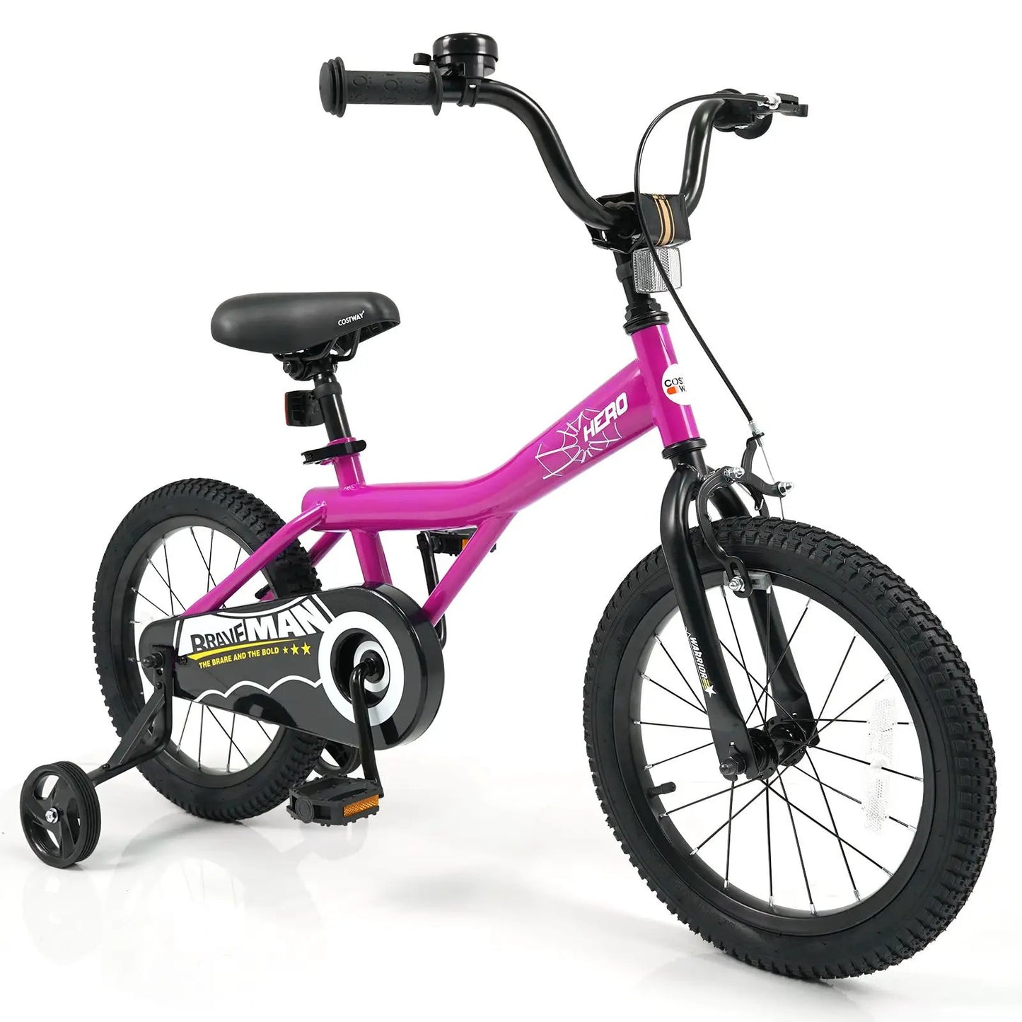 Kids Bike 14-Inch with Training Wheels Pink