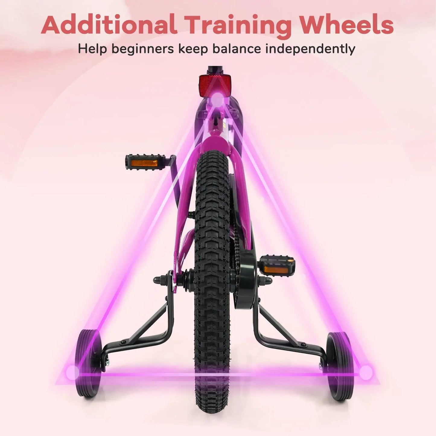 Kids Bike 14-Inch with Training Wheels Pink
