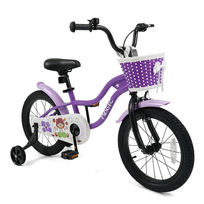 Kids Bike With Training Wheels 12 To 18 Purple