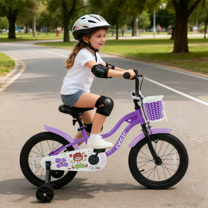 Kids Bike With Training Wheels 12 To 18 Purple