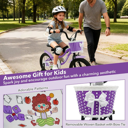 Kids Bike With Training Wheels 12 To 18 Purple