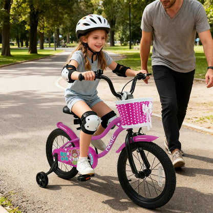Kids Bike With Training Wheels 12 to 18 Inch Rose