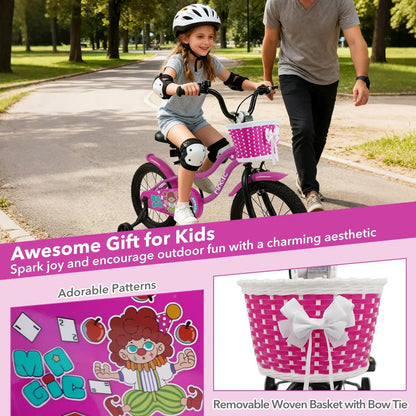 Kids Bike With Training Wheels 12 to 18 Inch Rose