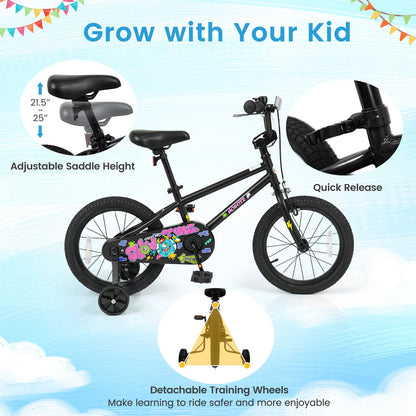 18-Inch Kids Bike With Training Wheels 4-8