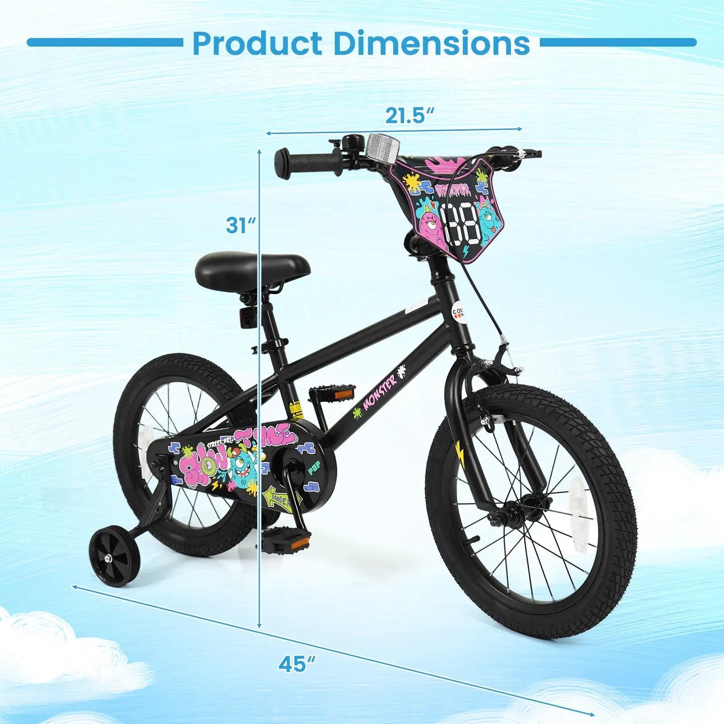 18-Inch Kids Bike With Training Wheels 4-8