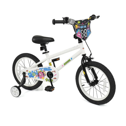 Kids Bike with Training Wheels 12 to 18 White