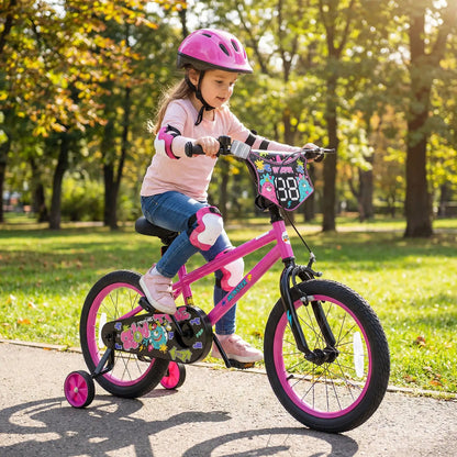 Kids Bike with Training Wheels 12 to 18 Inch Pink