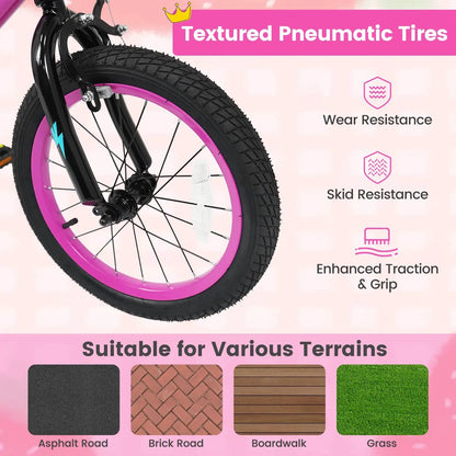 Kids Bike with Training Wheels 12 to 18 Inch Pink