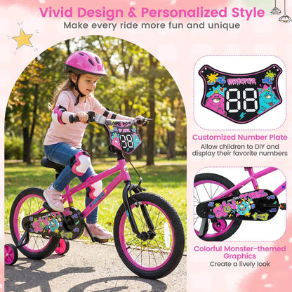 Kids Bike with Training Wheels 12 to 18 Inch Pink