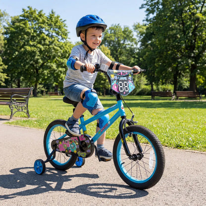 Kids Bike Sixteen Inch Training Wheels For Ages 4
