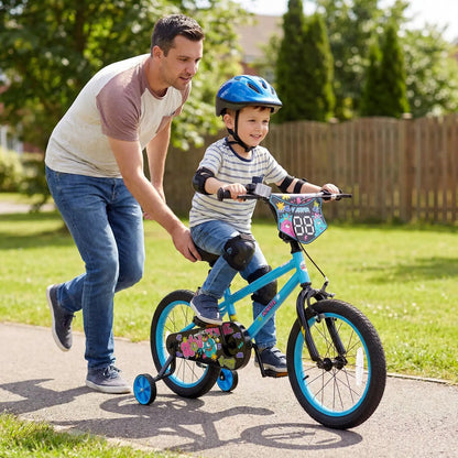 Kids Bike Sixteen Inch Training Wheels For Ages 4