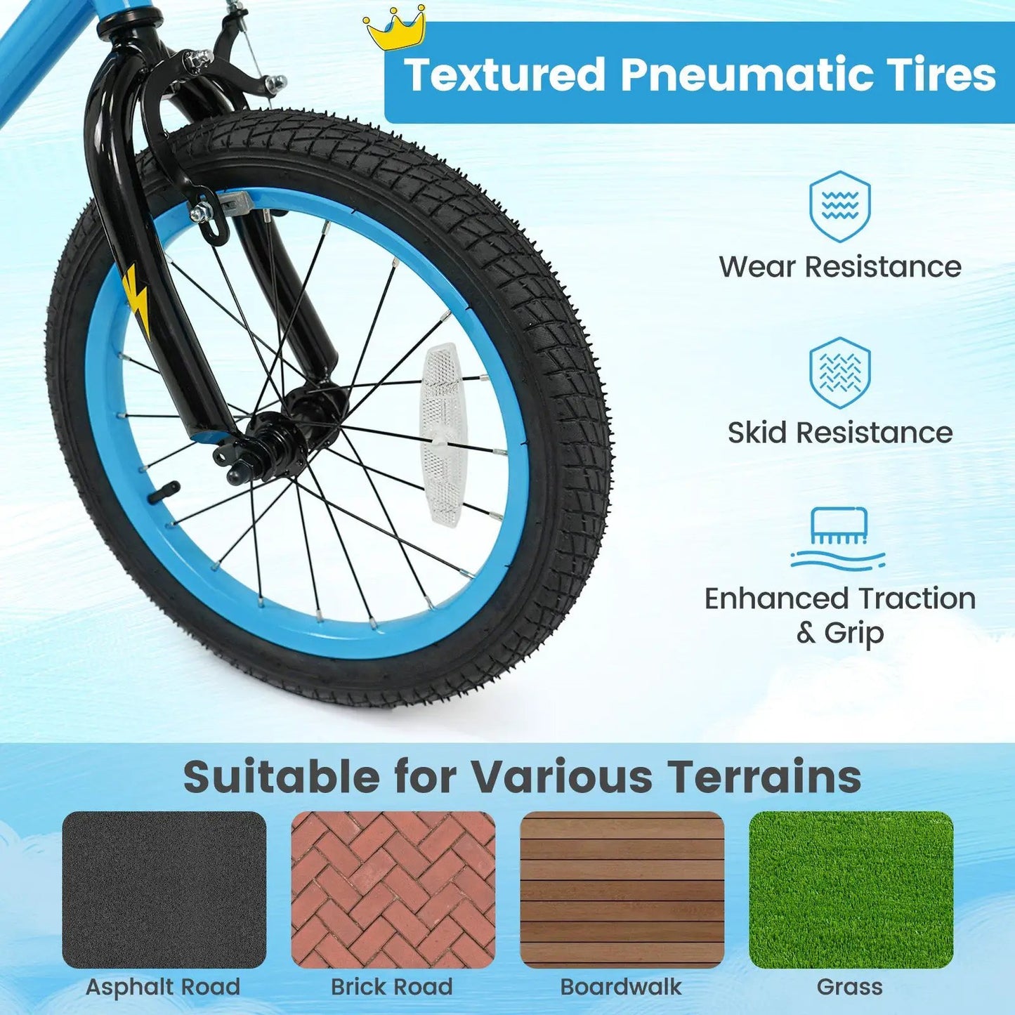 Kids Bike Sixteen Inch Training Wheels For Ages 4