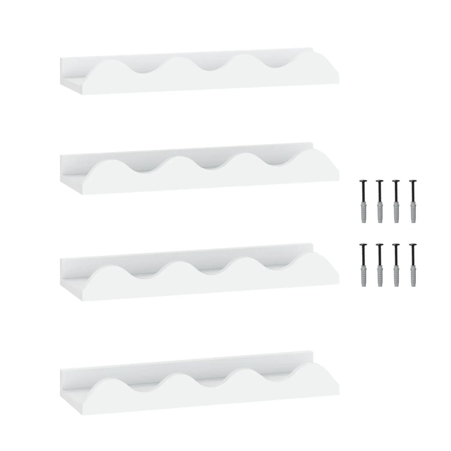 Floating Nursery Book Shelves Set of 4 White Fir