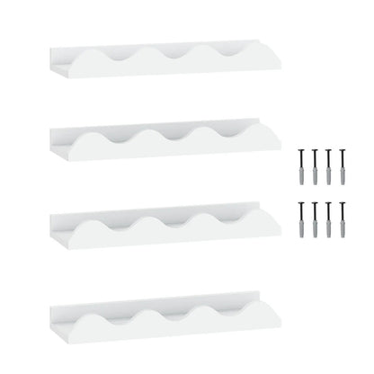 Floating Nursery Book Shelves Set of 4 White Fir
