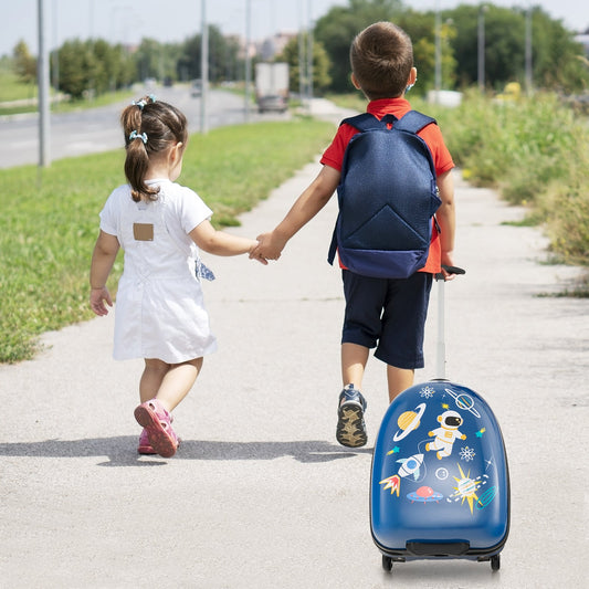 16 Inch Kids Carry-On Luggage Hard Shell Suitcase with Wheels - Tampa Home & Garden Store