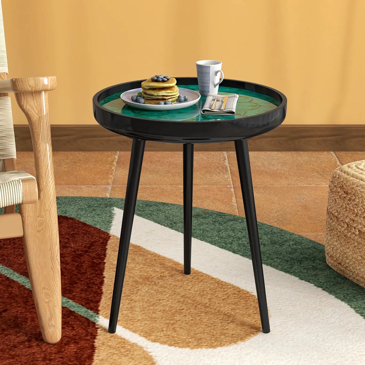 Sea Shell Table With Tray Top Midcentury Modern