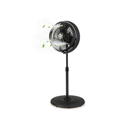 Ventilador de pie oscilante de 16 pulgadas para exteriores con nebulizador y 3 niveles de niebla - Negro