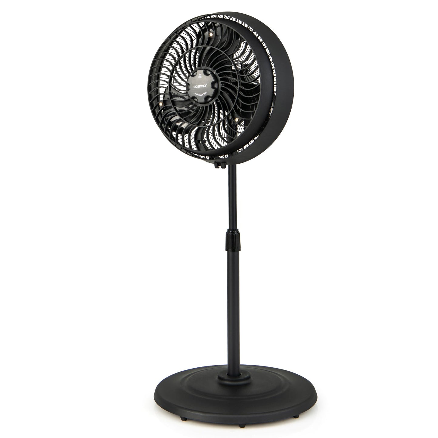 Ventilador de pie oscilante de 16 pulgadas para exteriores con nebulizador y 3 niveles de niebla - Negro