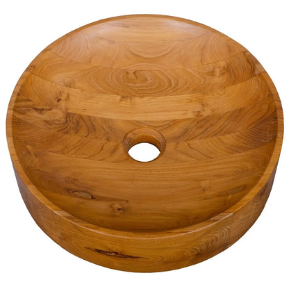 Teak Vessel Sink with 16 Inch Rounded Corners