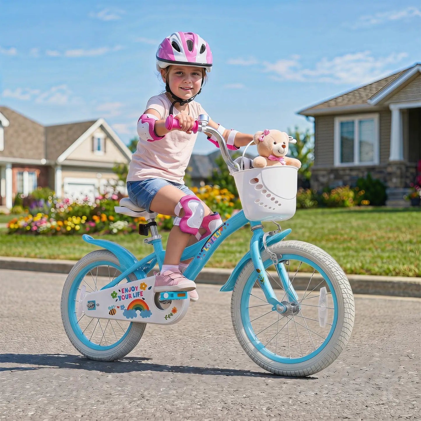 Girls Bike 12-18 Inches Training Wheels Basket