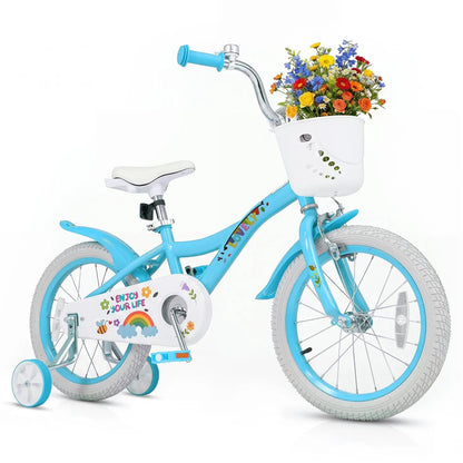 Girls Bike 12-18 Inches Training Wheels Basket