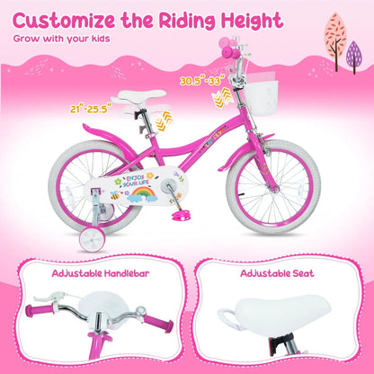 Girls Bike 12 to 18 Inch with Training Wheels