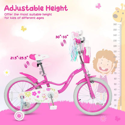 Girls Bike 12-18 Inch with Front Bag for Girls