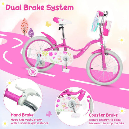 Girls Bike 12-18 Inch with Front Bag for Girls