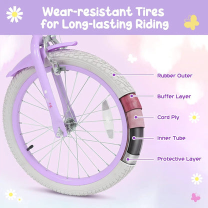 Girls Bike 18 Inch Training Wheels and Front Bag