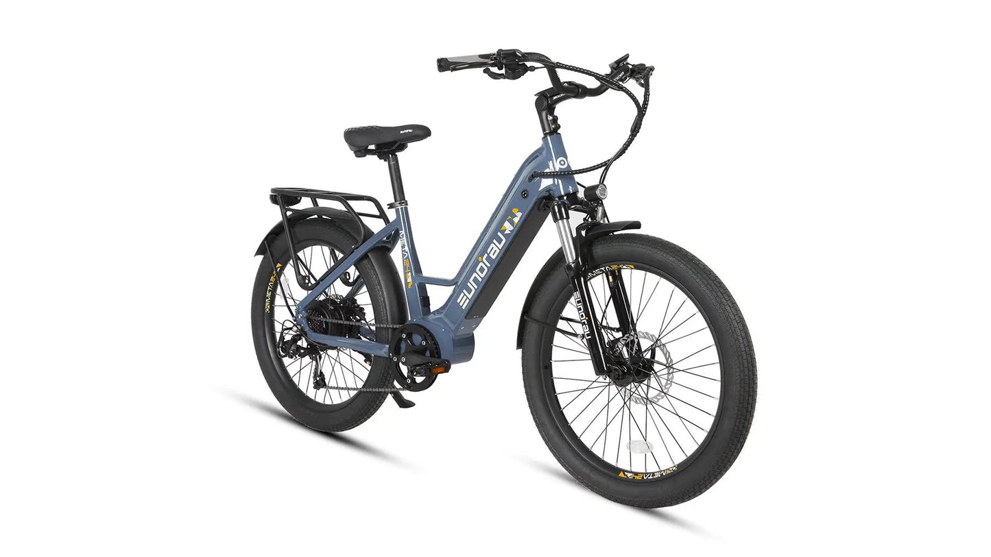 Electric bike META26 1.0 by EUNORAU E-BIKE US, step-through frame, front suspension, fat tires on Tampa Home & Garden Store