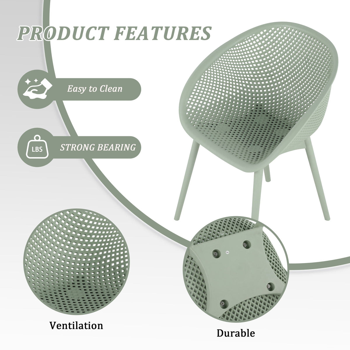 3-Piece Outdoor Lounge Chair Set by HouseOfZazla in green polypropylene with lattice back on Tampa Home & Garden Store