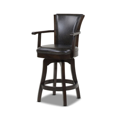 Swivel counter height bar stool with high back and black leather seat HouseOfZazla on Tampa Home & Garden Store