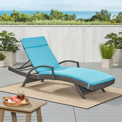 Salem Outdoor Chaise Lounge Cushions 2PCS Blue Fabric on wicker lounges by HouseOfZazla on Tampa Home & Garden Store