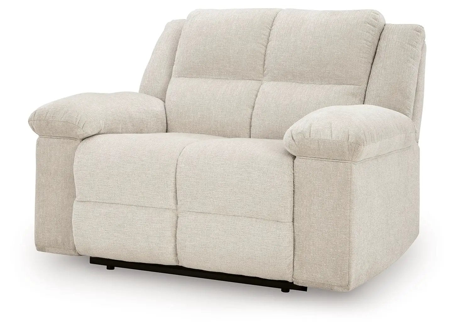 Orlen Zero Wall Wide Seat Recliner in winter beige fabric with plush padded arms on Tampa Home & Garden Store