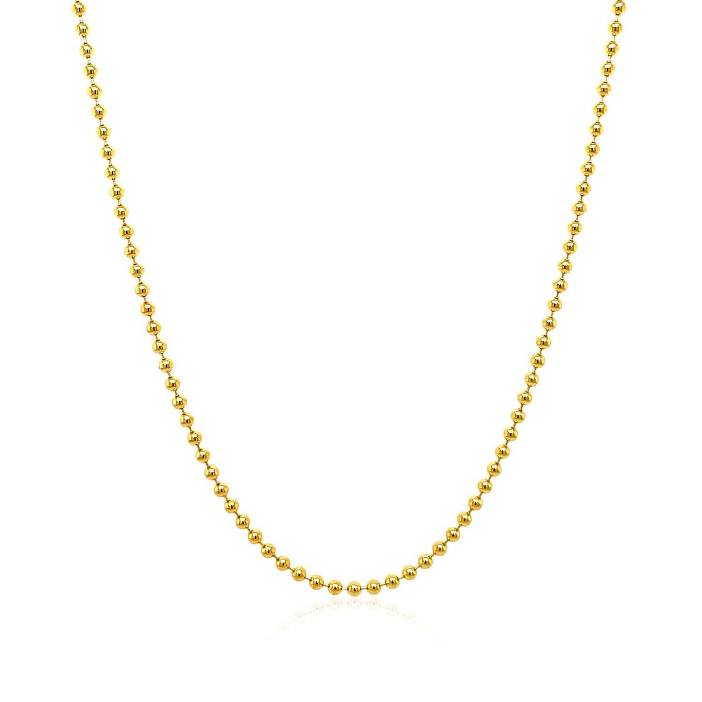 14k yellow gold bead chain necklace 1.5mm beads on Tampa Home & Garden Store