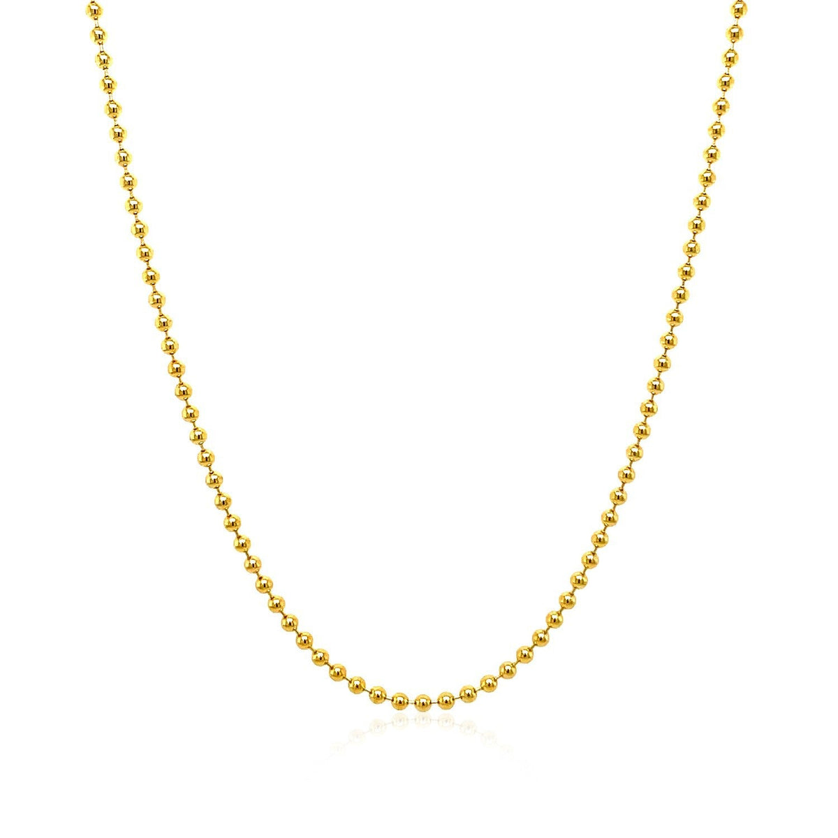 14k yellow gold bead chain necklace 1.5mm beads on Tampa Home & Garden Store