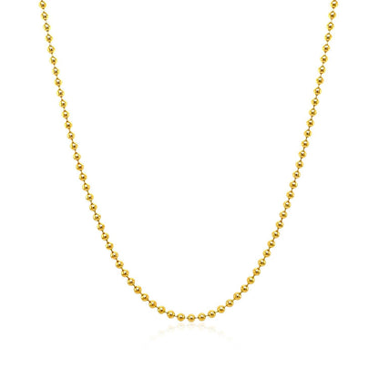 14k yellow gold bead chain necklace 1.5mm beads on Tampa Home & Garden Store