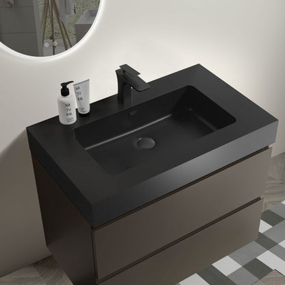 alice bathroom vanity with sink, black matte countertop, modern single-handle faucet on Tampa Home & Garden Store