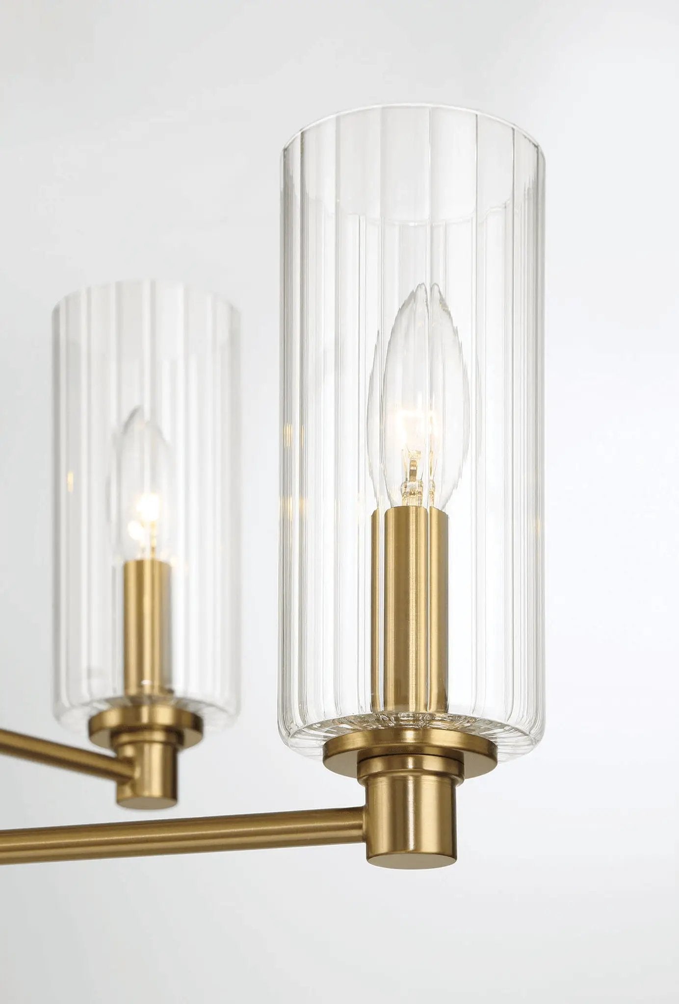 Timeless Six Lights Chandelier With Satin Brass
