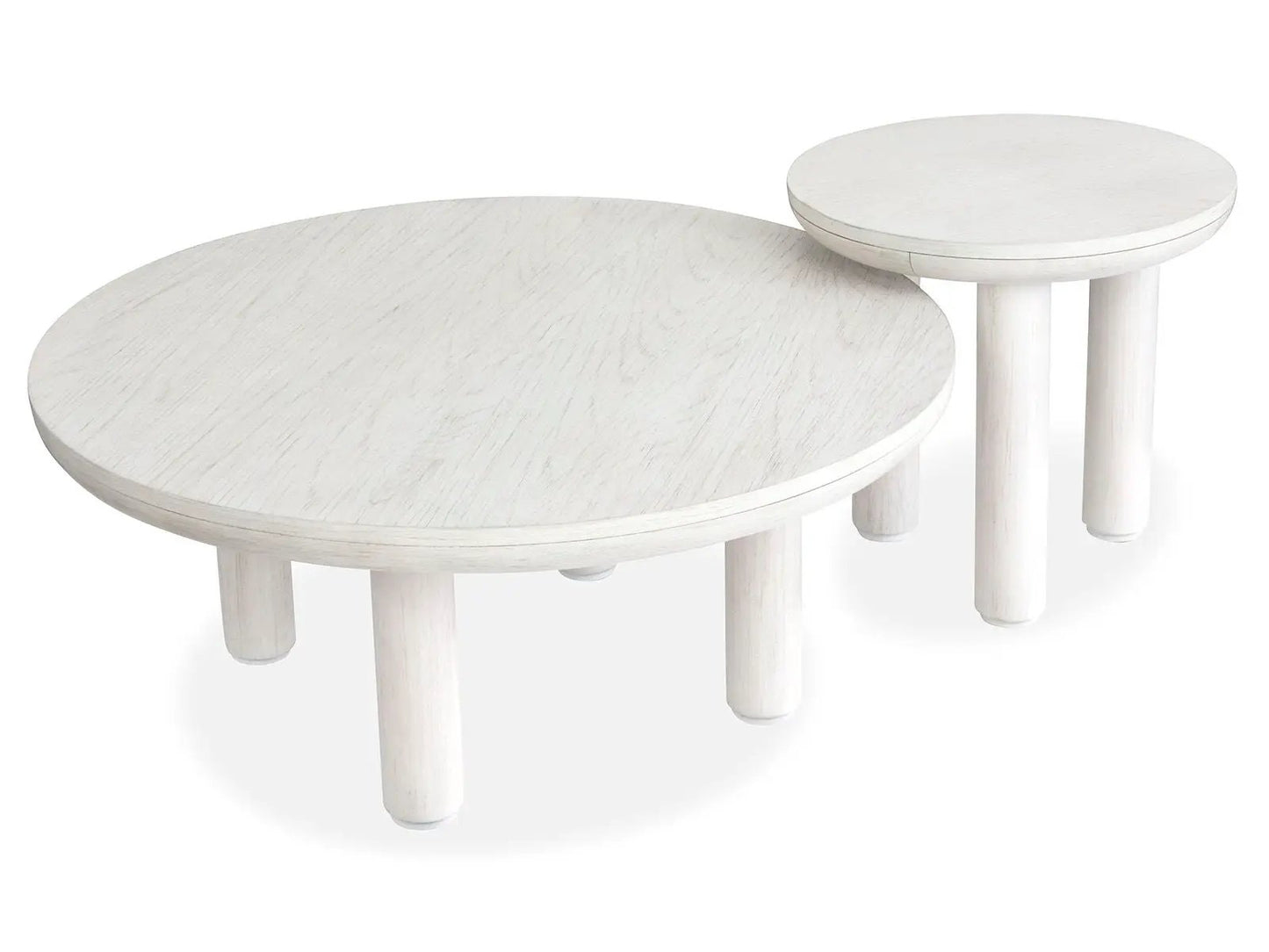 Sunset Cove nesting cocktail tables, whitewashed finish, set of 2 with casters on Tampa Home & Garden Store