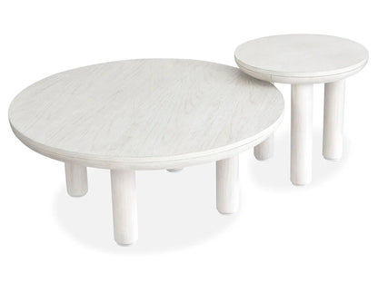 Sunset Cove nesting cocktail tables, whitewashed finish, set of 2 with casters on Tampa Home & Garden Store