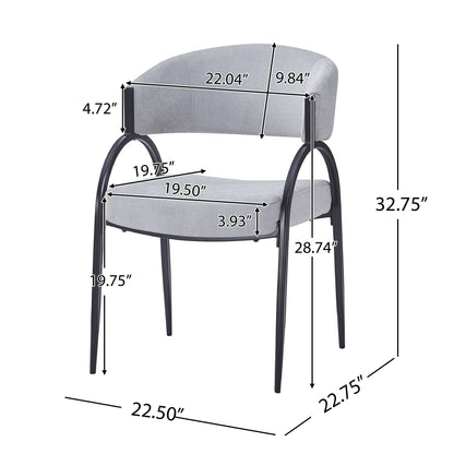 Contemporary upholstered dining chairs with metal legs in grey fabric set of 2 HouseOfZazla on Tampa Home & Garden Store