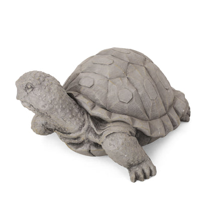 Outdoor turtle statue, gray stone finish, HouseOfZazla garden accessory on Tampa Home & Garden Store