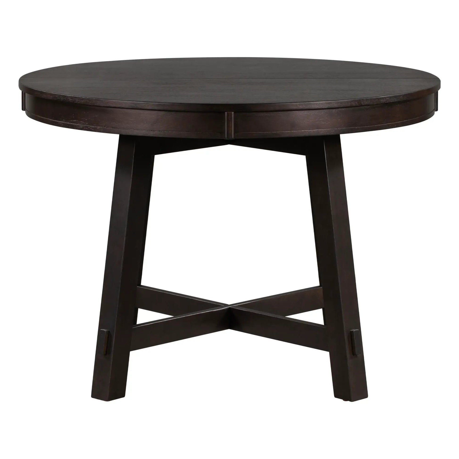 Gia round extendable dining table in dark wood with 16 inch leaf by Unique Piece Furniture on Tampa Home & Garden Store