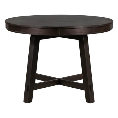 Gia round extendable dining table in dark wood with 16 inch leaf by Unique Piece Furniture on Tampa Home & Garden Store