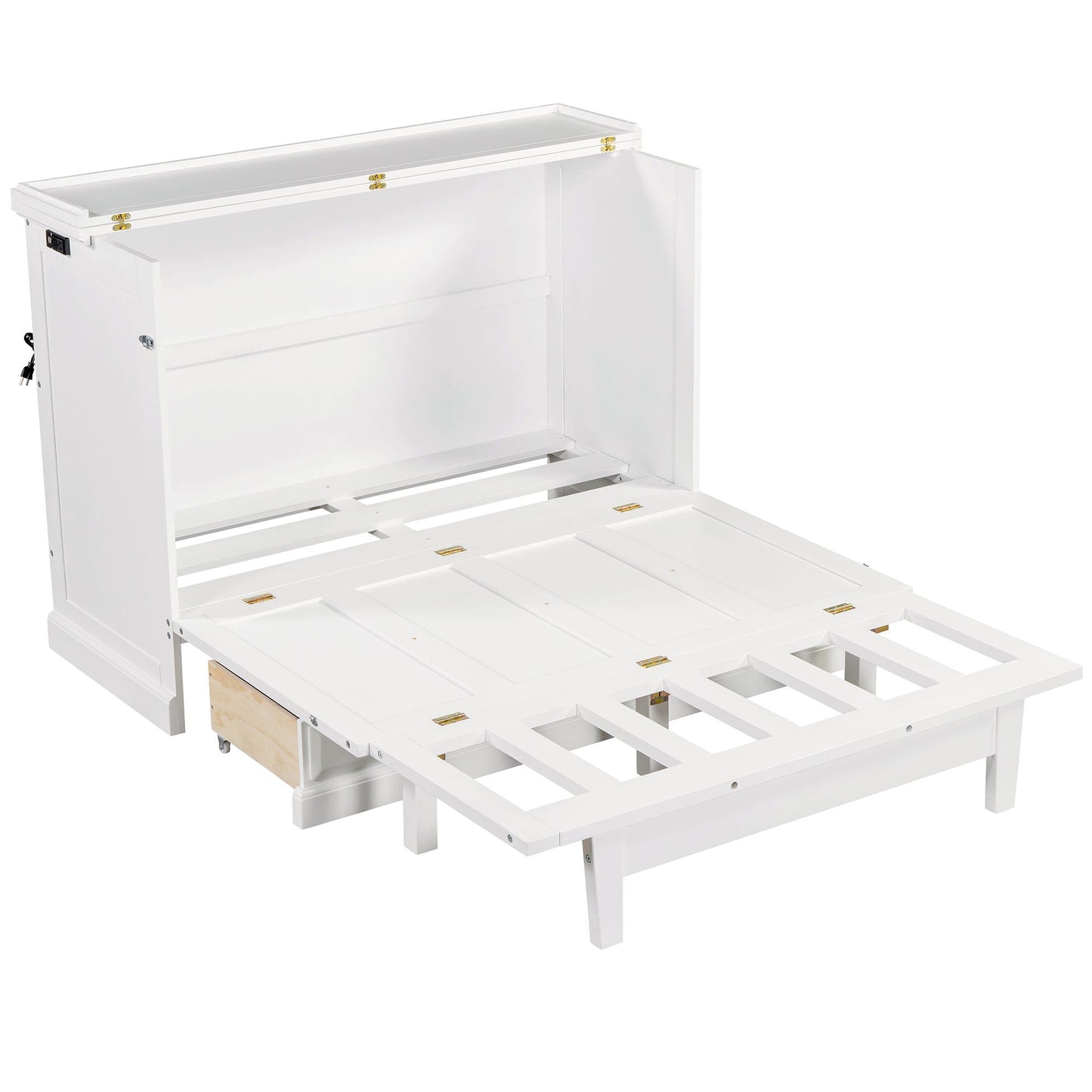 Murphy bed chest cube cabinet with charging station and large storage drawer white on Tampa Home & Garden Store