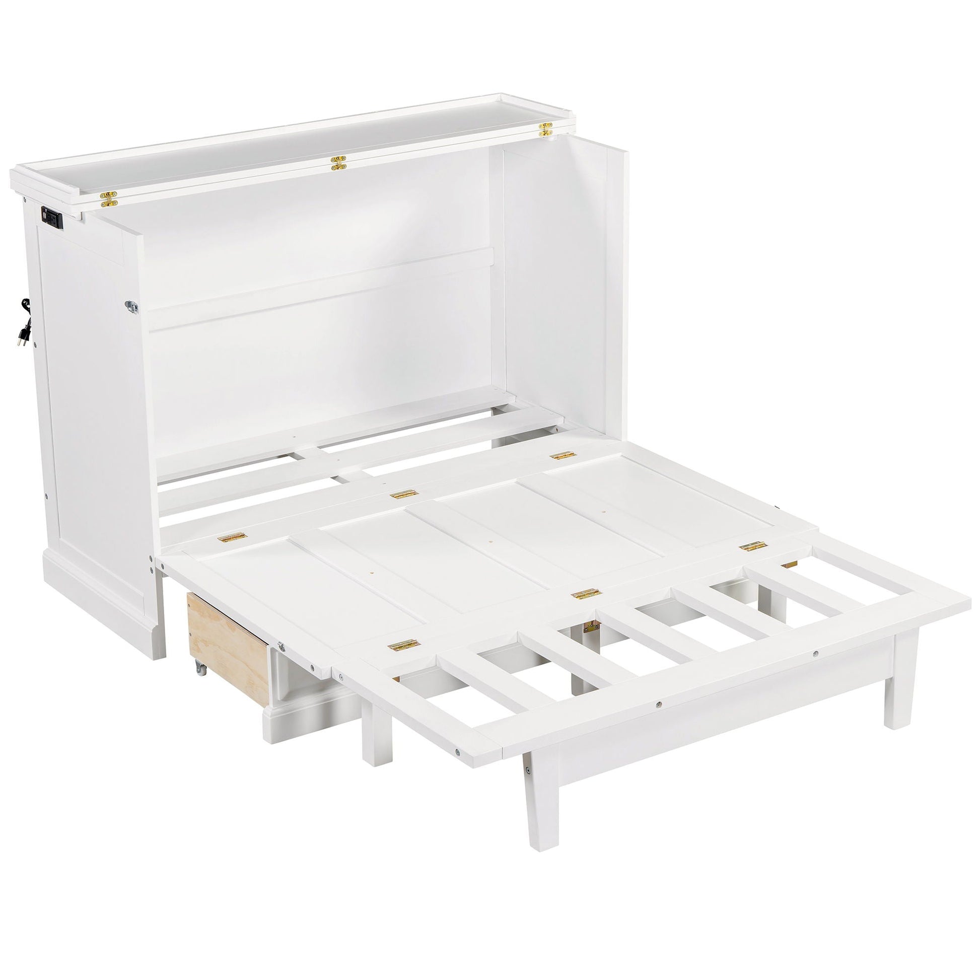 Murphy bed chest cube cabinet with charging station and large storage drawer white on Tampa Home & Garden Store